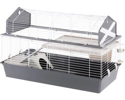 Ferplast Konijnenkooi, 2 Verdiepingen, Openend Dak, Inclusief Accessoires, 119 x 58 x h 77 cm