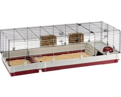 Ferplast Konijnenkooi Krolik 160 - Dierenverblijf - 162x60x50 cm Grijs Rood