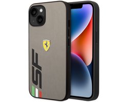 Ferrari Back cover - iPhone 14 & 13 - Grijs - Sportief design - Extra grip en bescherming