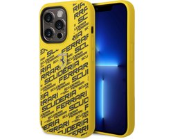 Ferrari Back cover - iPhone 14 Pro - Geel - Schokabsorberend - Sportief design