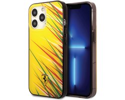 Ferrari Back cover - iPhone 14 Pro Max - Geel - Dubbele Laag - Sportief Design