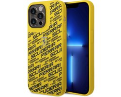 Ferrari Back cover - iPhone 14 Pro Max - Yellow - Sportief Design met Scuderia Logo