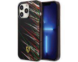 Ferrari Back cover - iPhone 14 Pro Max - Zwart - Sportief design met verhoogde randen