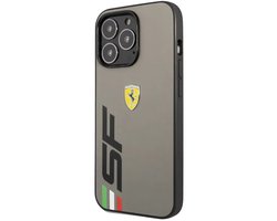 Ferrari Back cover voor iPhone 13 Pro - Grijs - Sportief design met SF-logo - Slanke schokabsorberende hoes