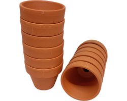 Ferrarium Stenen terracotta potjes 5cm Ø 12 stuks - terracotta kweekpotjes - kweekpotjes terracotta - stenen potjes