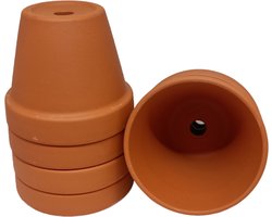 Ferrarium Stenen terracotta potjes 8cm Ø 7 stuks - terracotta kweekpotjes - kweekpotjes terracotta - stenen potjes