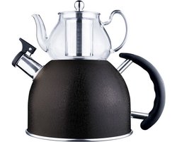 Ferveo Gaya Turkse Theepot Set - 0,8/2,5L - Zwart - Inductie