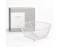 FEST® Design Fruitschaal Wit S - 26,5 x 12 cm - Fruitschaal - Mand - fruitmand - fruitschaal zwart - Designer - Decoratieschaal - Kom