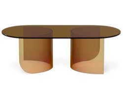 Fest Plateau Salontafel Glas Amber - Bruin