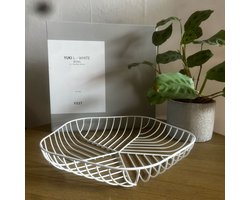 FEST® Yuki Design Fruitschaal Wit L - 34 x 6 cm - Fruitschaal - Draadstaal - Fruitmand - Fruitschaal zwart - Designer - Decoratieschaal - Kom