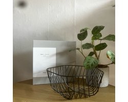 FEST® Yuki Design Fruitschaal Zwart S - 26,5 x 12 cm - Fruitschaal - Draadstaal - fruitmand - fruitschaal zwart - Designer - Decoratieschaal - Kom - Mand
