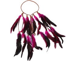 Festival Haarband - veren - boho - Ibiza - Indianentooi - hoofdband - Hippie accessoires - Paars 1 stuks