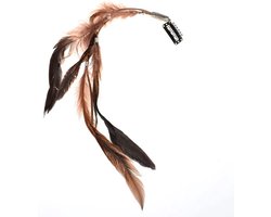 Festival haarschuifje - veren - boho - Ibiza - Indianentooi - Hippie accessoires - Kralen 1 stuks