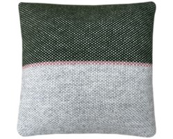 Festivity wool cushion dawn green square
