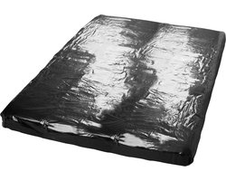 Fetish Collection – Glossy Vinyl Bed Laken voor Erotische Natte Spellen in Bed – 160 x 200 cm - Zwart