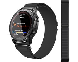 FFO2World Alpine Loop Nylon Sport Bandje 26mm QuickFit – Vervangingsband voor Garmin Enduro 3 / Fenix 8 51mm / 7X / 6X / 6X Pro / 5X / 5X Plus / 3 / Tactix 7 Pro / Epix Pro 51mm / Enduro - Zwart met klassieke 'G'-gesp