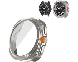 FFO2World Ultra-look horlogekast voor Galaxy Watch 6 Screenprotector 44mm - Titanium, lijkt op ULTRA-kast Gehard glazen gezichtsbescherming voor Samsung Watch 6 Case 44mm