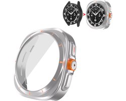 FFO2World Ultra-look horlogekast voor Galaxy Watch 6 Screenprotector 44mm - Zilver, lijkt op ULTRA-kast Gehard glazen gezichtsbescherming voor Samsung Watch 6 Case 44mm