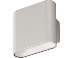 FHL easy! Magnetics Wandlamp Ovaal (Accu) - Up & Down - 2x 1W LED (incl.) - 10cm x 10cm x 5,5 cm - USB oplaadbaar - met bewegingssensor - Zilver