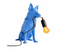 Fiastra Duitse Herder tafellamp - hondenlamp - koningsblauw - E14 - 30 x 18 x 25 cm