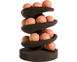 Fiastra Torino - Eierrek Zwart - Rollende Eierhouder - Eierdoos - Koelkast organizer