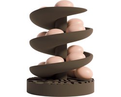 Fiastra Torino - Eierrek Zwart - Rollende Eierhouder - Eierdoos - Koelkast organizer