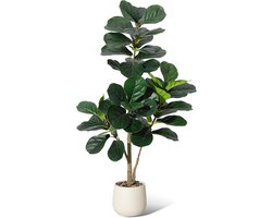 Ficus Lyrata met plantenpot 240 cm - staande kunstplanten voor binnen decoratie thuis kantoor woonkamer - cadeau voor huisvesting