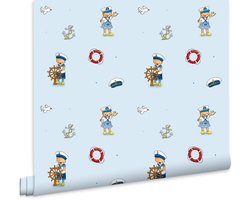 Fien en Teun Behang - Water - 10mx53cm - Blauw