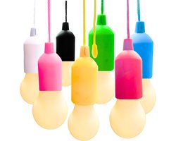 Fienosa LED Treklamp voordeel set van 7 Stuks - Nachtlampje Kinderen - Camping lamp - Hanglamp Batterij - Kamperen - Campinglampen - Tentlamp - Kampeerlamp - NIET INBEGREPEN aaa batterijen - Warm wit licht -Tuinverlichting - Feestverlichting