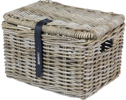 Fiets Basil mand Dax S + deksel rotan grijs