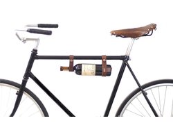 Fiets Wijn Carrier Rek Fles Houder - Ideaal voor Wijnliefhebbers - Bruin Leer