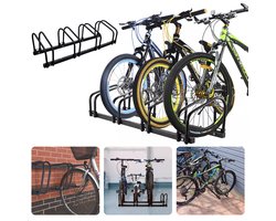 Fietsenrek Zwart Metaal - Rek voor 4 Fietsen - 100 cm - Wand- of Vloermontage - Inclusief EBOOK