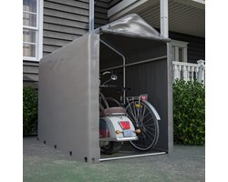 Fietsgarage gereedschapsschuur 187x100x160 cm, tuinhuisje garage tent opbergtent, donkergrijs