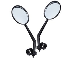 Fietsspiegel - Autospiegel - Dodehoekspiegel - HD-achteruitkijkspiegel | Groothoekgezichtsveld met duurzame stalen armen voor het achteruitrijden met aanhangers, bussen en vrachtwagens in krappe bochten, 2-pack, zwart