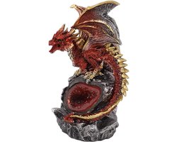 Fighting Dragon Standbeeld DND Dungeons Miniaturen Hars Desktop Dragon Beeldje Sculptuur met Licht voor Thuisornament Halloween Decor Veelkleurig - Fantasy Figuur Bureaudecoratie.
