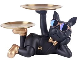 Figuur Franse bulldog sleutelschaal - bewaren sleutels modern sculptuur decoratie hal woonkamer ornament op voet