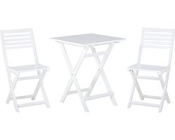 FIJI - Bistroset voor 2 - Wit - Acaciahout