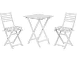 FIJI - Bistroset voor 2 - Wit /Mintgroen - Acaciahout