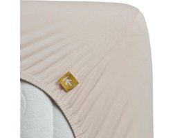 Fijn geweven percale katoen topper hoeslaken naturel - 140x200 (tweepersoons) - heerlijk koel en fris - ademend en glad - hoge kwaliteit - ideaal voor de zomer