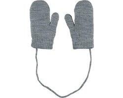 Fijngebreide Winter Baby wantjes met koord Grijs met voering (3-18 maanden) - meisjes jongens wanten