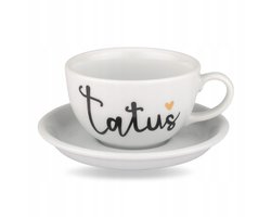 Filiżanka 'Tatuś' 250ml met schotel - Uniek cadeau voor Vader