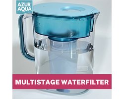 Filtert PFAS, Lood, Kwik en Chloor met deze Waterkaraf met deksel - Inclusief Water Filter 2,4 L met Multistage Pro Filter - Bespaar op plastic mineraalflessen en reinig uw water naar 0 TDS