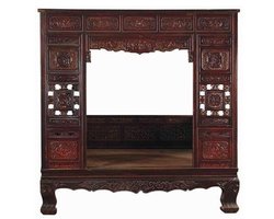 Fine Asianliving Antiek Chinees Bed Handgesneden 18e Eeuw Chinese Meubels Oosterse Kast