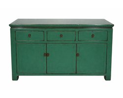 Fine Asianliving Antieke Chinese Dressoir Aqua Groen High Gloss B143xD42xH85cm Chinese Meubels Oosterse Kast