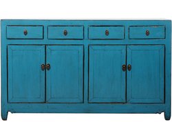 Fine Asianliving Antieke Chinese Dressoir Blauw High Gloss B154xD40xH93cm Chinese Meubels Oosterse Kast