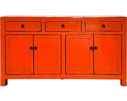 Fine Asianliving Antieke Chinese Dressoir Rood High Gloss B145xD40xH88cm Chinese Meubels Oosterse Kast