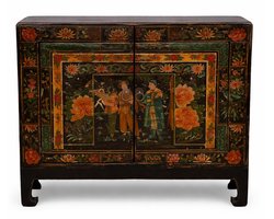 Fine Asianliving Antieke Chinese Kast Handbeschilderd B86xD38xH73cm Chinese Meubels Oosterse Kast