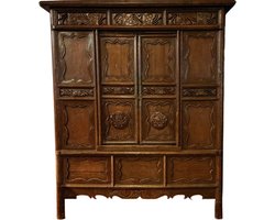Fine Asianliving Antieke Chinese Kast Handgesneden B150xD60xH176cm Chinese Meubels Oosterse Kast