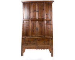 Fine Asianliving Antieke Chinese Kast met Lades Groot B119xD64xH207cm Chinese Meubels Oosterse Kast