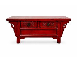 Fine Asianliving Antieke Chinese Kast Rood High Gloss B107xD40xH43cm Chinese Meubels Oosterse Kast
